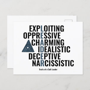 Traits of a Cult Leader Postcard