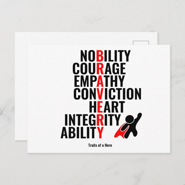 Traits of a Hero Postcard (Front/Back)
