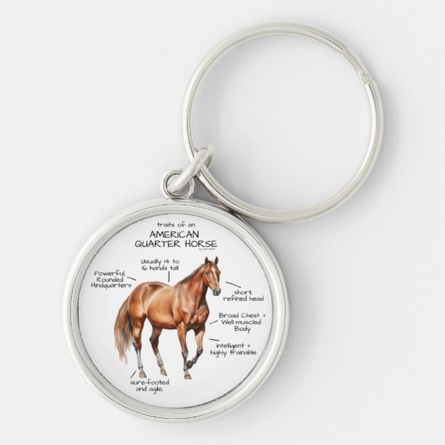Traits of an American Quarter Horse Key Ring (Front)