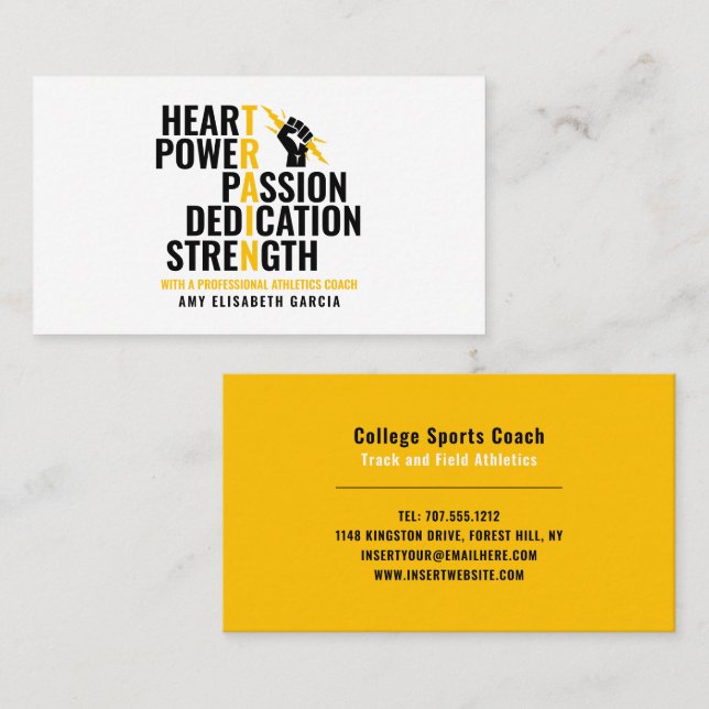 Traits of an Athlete, Sportsperson, Sports Coach Business Card (Front/Back)