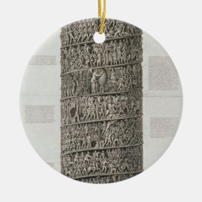 Trajan's Column (engraving) Ceramic Tree Decoration (Front)
