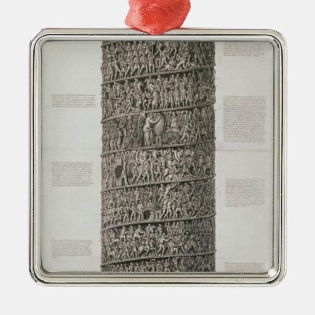 Trajan's Column (engraving) Metal Tree Decoration (Front)