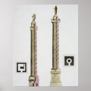 Trajan's column, Rome, from 'Le Costume Ancien et Poster