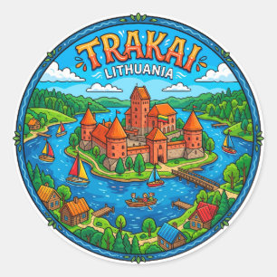 Trakai Historical National Park Lithuania Classic Round Sticker