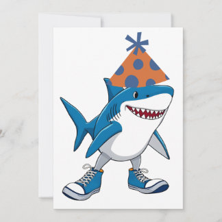 Tralalero Tralala Birthday Cartoon Shark Invitation
