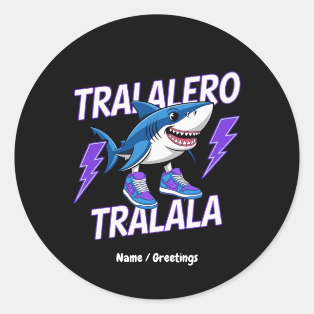 Tralalero Tralala Bootleg Funny Shark Meme Graphic Classic Round Sticker (Front)