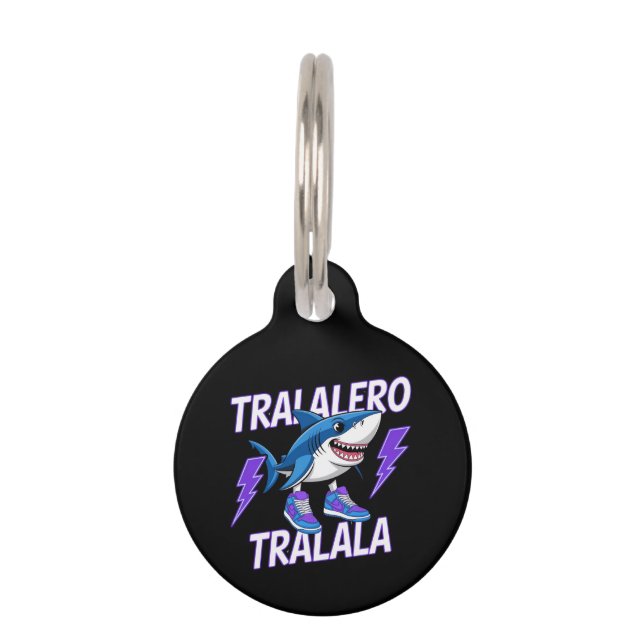 Tralalero Tralala Bootleg Funny Shark Meme Graphic Pet Tag (Front)