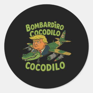 Tralalero Tralala Crocodilo Trump Italian Brainrot Classic Round Sticker