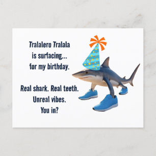 Tralalero Tralala Customizable Birthday Announcement Postcard