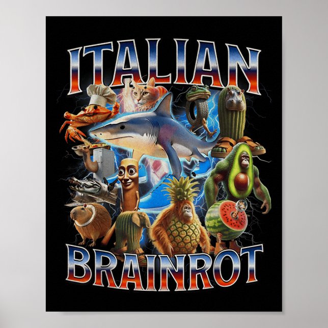 Tralalero Tralala Funny Italian Brainrot Meme Boys Poster (Front)