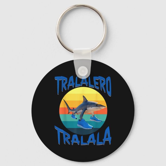 Tralalero Tralala Funny Italian Brainrot Meme  Key Ring (Front)