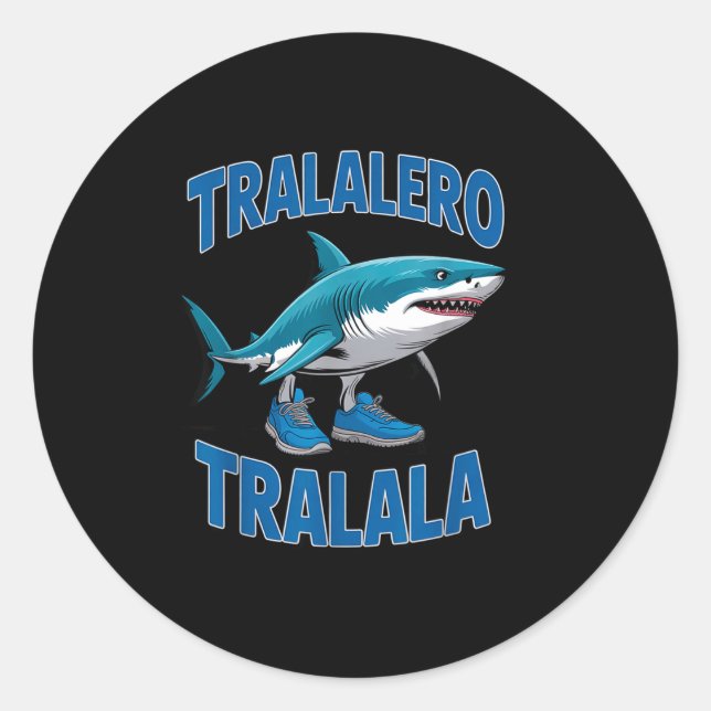 Tralalero Tralala Funny Italian Brainrot Toddlers  Classic Round Sticker (Front)