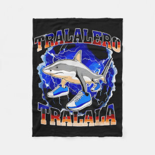 Tralalero Tralala Funny Shark Italian Brainrot Mem Fleece Blanket