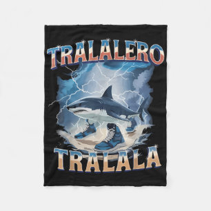 Tralalero Tralala Funny Shark Italian Brainrot Mem Fleece Blanket