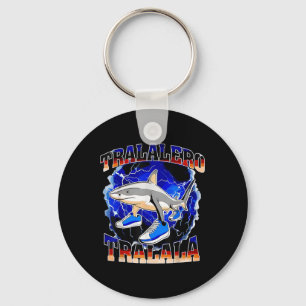 Tralalero Tralala Funny Shark Italian Brainrot Mem Key Ring