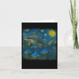 Tralalero Tralala Funny Shark Van Gogh Starry Nigh Card