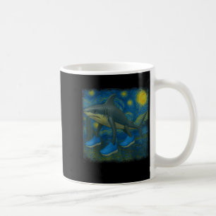 Tralalero Tralala Funny Shark Van Gogh Starry Nigh Coffee Mug