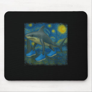 Tralalero Tralala Funny Shark Van Gogh Starry Nigh Mouse Pad