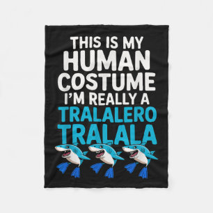 Tralalero Tralala Human Costume Funny Meme Hallowe Fleece Blanket
