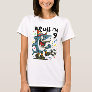 Tralalero Tralala Italian Brain Red Boy Soccer 9th T-Shirt