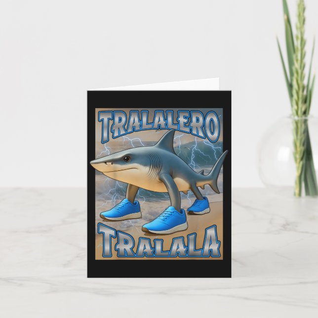 Tralalero Tralala Italian Brainrot Meme Birthday F Card (Front)