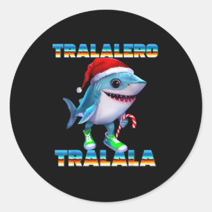 Tralalero Tralala Italian Brainrot Memes Christmas Classic Round Sticker