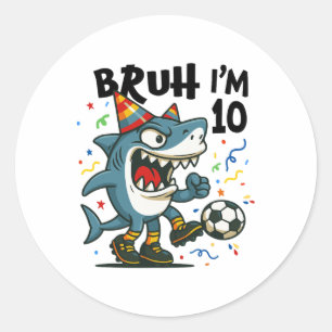 Tralalero Tralala Italian Brainrot Soccer 10th Bir Classic Round Sticker