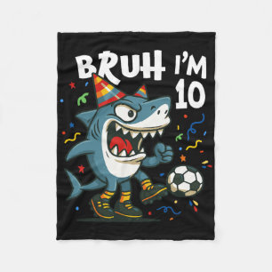 Tralalero Tralala Italian Brainrot Soccer 10th Bir Fleece Blanket