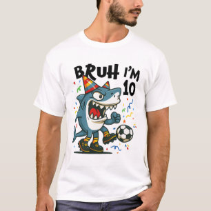 Tralalero Tralala Italian Brainrot Soccer 10th Bir T-Shirt