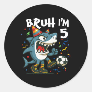 Tralalero Tralala Italian Brainrot Soccer 5th Birt Classic Round Sticker