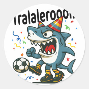 Tralalero Tralala Italian Brainrot Soccer Birthday Classic Round Sticker