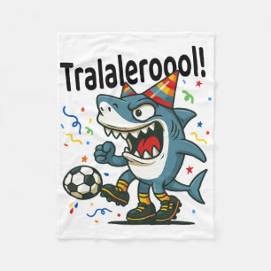 Tralalero Tralala Italian Brainrot Soccer Birthday Fleece Blanket