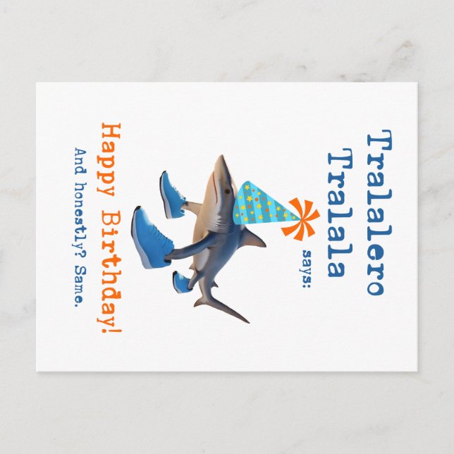 Tralalero Tralala Shark Funny Birthday Card (Front)