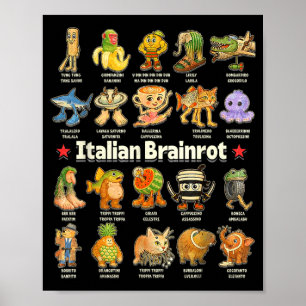Tralalero Tralala Shark Funny Italian Brainrot Poster