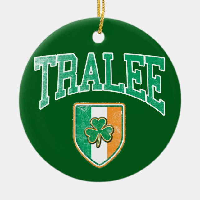 TRALEE Ireland Ceramic Tree Decoration (Front)