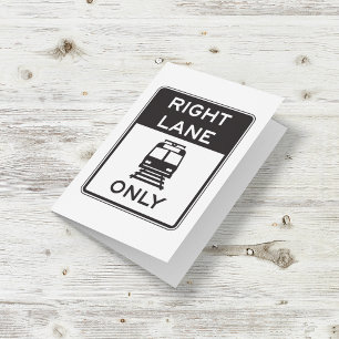 Tram Right Lane Only Card