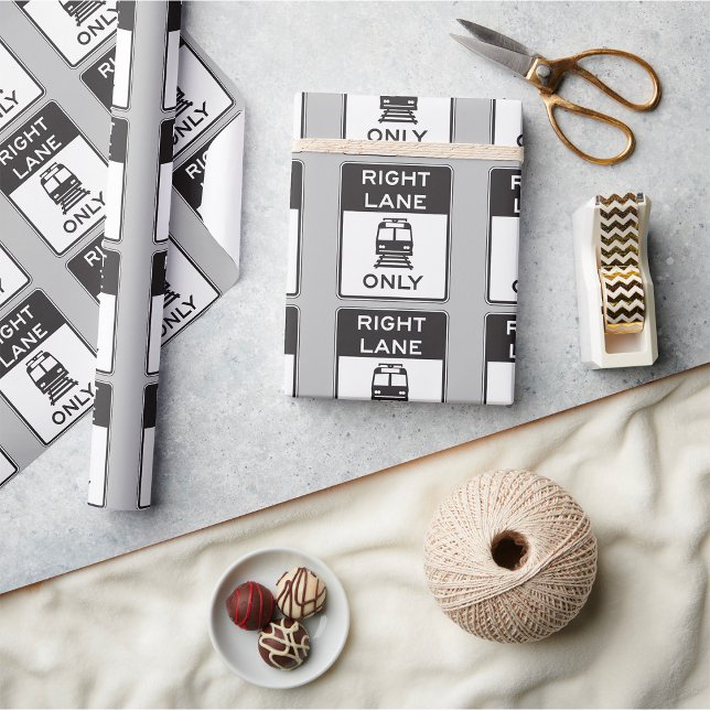 Tram Right Lane Only Wrapping Paper (Creator Uploaded)