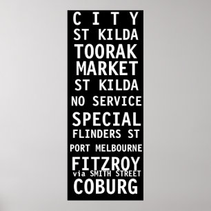 TRAM SCROLL MELBOURNE VINTAGE POSTER