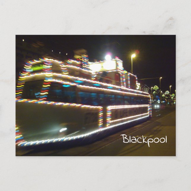 Tram Ship - Blackpool Illuminations Postcard (Front)