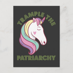 Trample The Patriarchy Unicorn Feminist Postcard