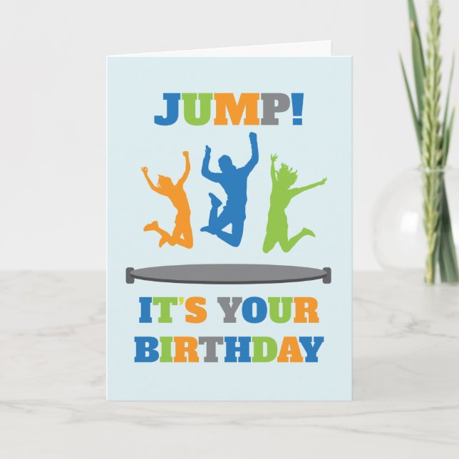 Trampoline Birthday Party Card (Front)