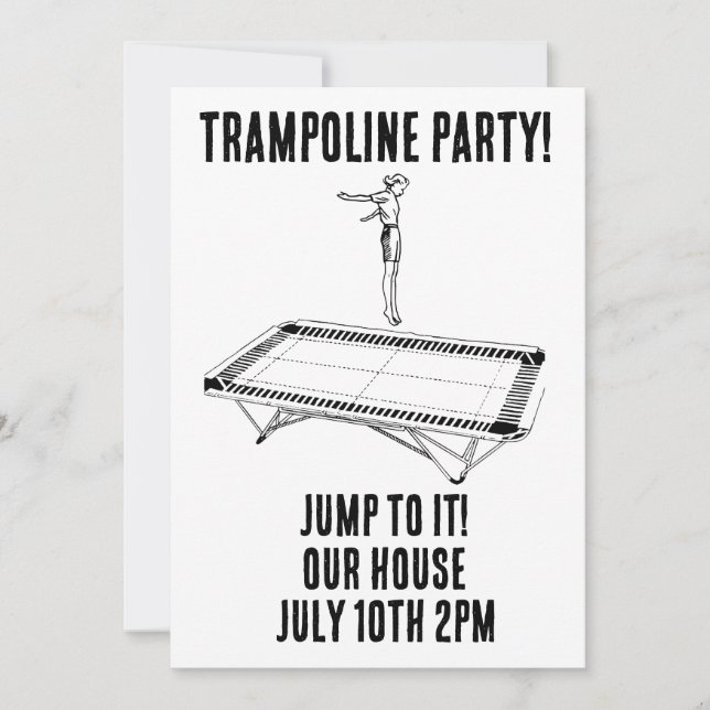 TRAMPOLINE BIRTHDAY PARTY custom Invitations (Front)