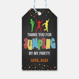 Trampoline Birthday Party Favour Tag - Boy