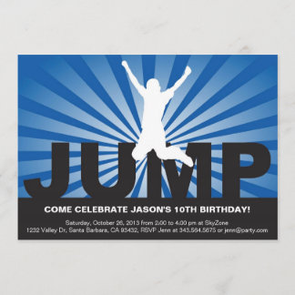 Trampoline Birthday Party Invitation for a Boy
