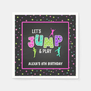 Trampoline Birthday Party Napkin - Girl