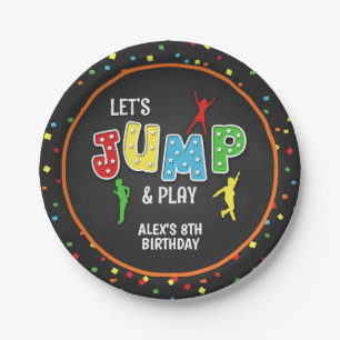 Trampoline Birthday Party Plate - Boy