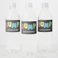Trampoline Birthday Party Waterbottle Label - Boy
