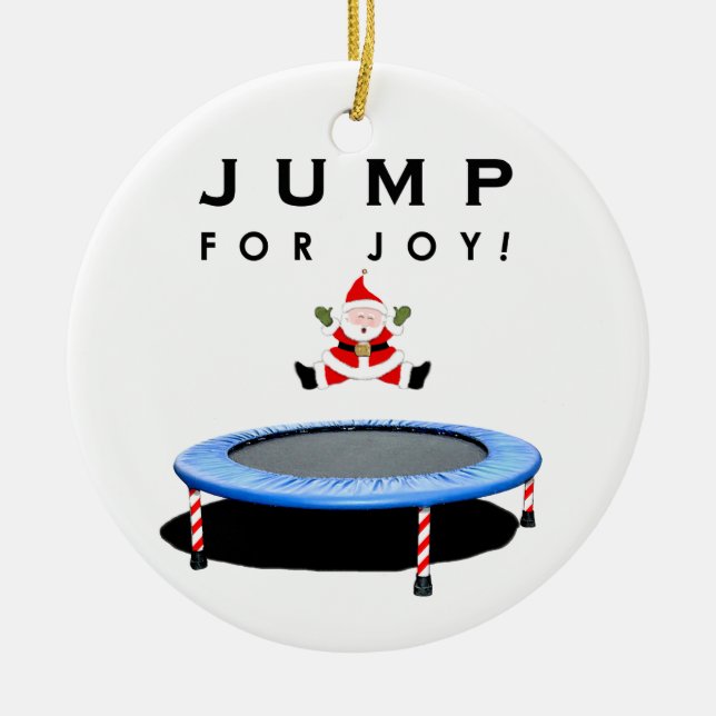Trampoline Christmas Ceramic Ornament (Front)