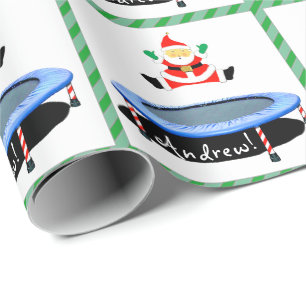 Trampoline Christmas Holiday Gift Wrapping Paper