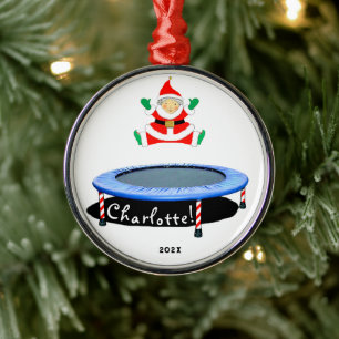 Trampoline Christmas Keepsake 2026 Metal Ornament